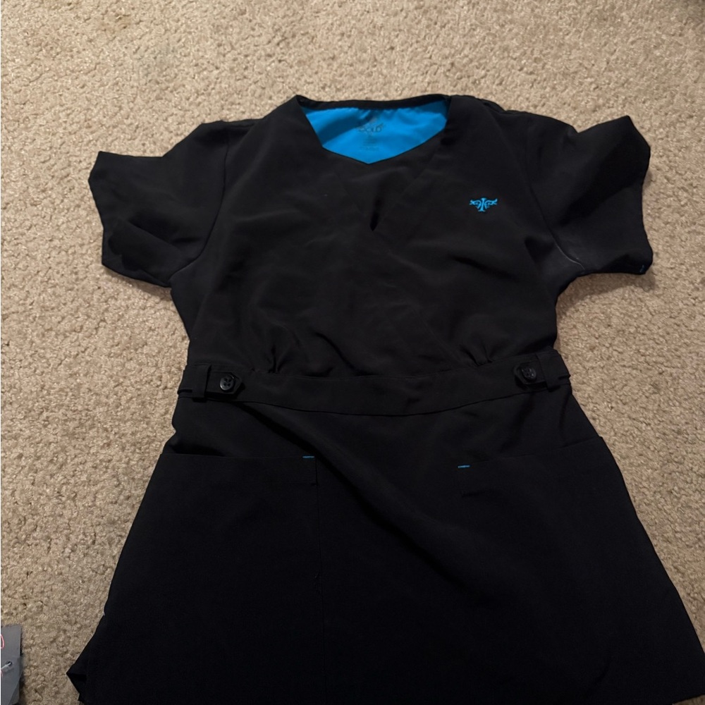 Med Couture Black Scrub Top